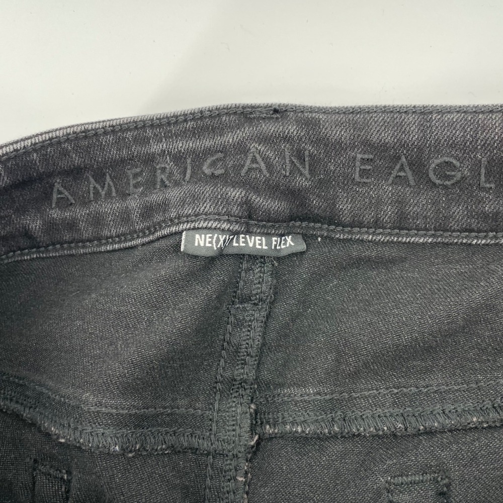 American Eagle Skinny Ne(x)t Level Flex Distressed Black Jeans Men's 34x34 - Picture 8 of 13
